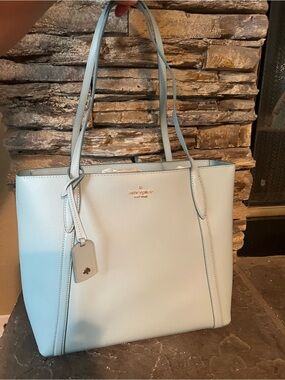 kate spade pastel blue leather tote